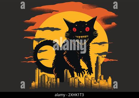 Catzilla-Vektordarstellung Stock Vektor