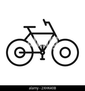 Biking-Symbol Black Line Art Vektor in schwarz-weiß Umrisse Set Collection Schild Stock Vektor