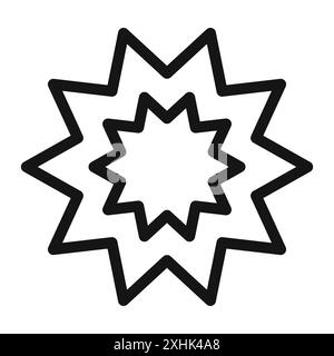 Bahai Icon Black Line Art Vektor in schwarz-weiß Umrisse Set Sammlung Zeichen Stock Vektor