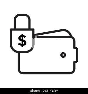 Asset Protection Icon Black Line Art Vektor in schwarz-weiß Umrandung Set Collection Schild Stock Vektor
