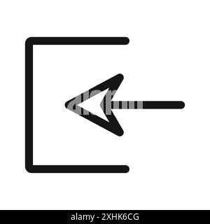 Geben Sie das Symbol Black Line Art Vektor in schwarz-weiß Umrissset Collection Sign ein Stock Vektor