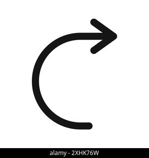 Redo Icon Schwarzer Linie Kunstvektor in Schwarz-weiß-Umrandung Set Collection Sign Stock Vektor