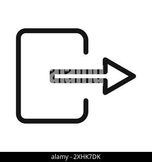 Abmelde-Symbol Black Line Art Vektor in schwarz-weiß Umrisse Set Collection Sign Stock Vektor