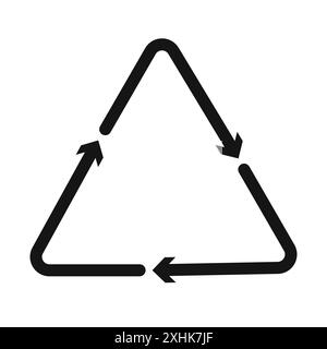 Recycle icon Black Line Art Vektor in schwarz-weiß Umrisse Set Collection Schild Stock Vektor