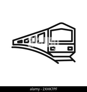 Train icon Black Line Art Vektor in schwarz-weiß Umrissset Collection Schild Stock Vektor