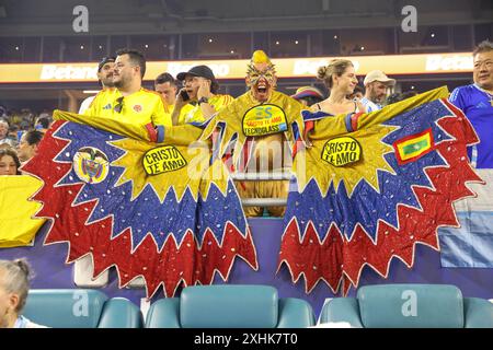 Miami, Usa. Juli 2024. Fans von Kolumbien während des Spiels gegen Argentinien im CONMEBOL Copa América 2024 Finale im Hard Rock Stadium in Miami, USA, am 14. Juli 2024 Credit: Brazil Photo Press/Alamy Live News Stockfoto