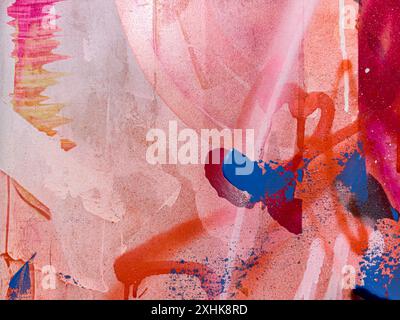 Farbenfrohe abstrakte Ölgemälde in verschiedenen Farben. Handgemalter lebendiger Hintergrund. Stockfoto