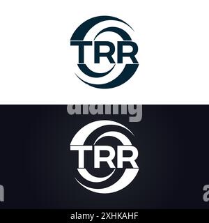 TRR-Logo. T R R DESIGN. Weißer TRR-Buchstabe. TRR, T R R Letter Logodesign. T R R Letter Logodesign in GOLD, GOLDENES LOGO, DREI, Stil. Letter-Logo-Set Stock Vektor