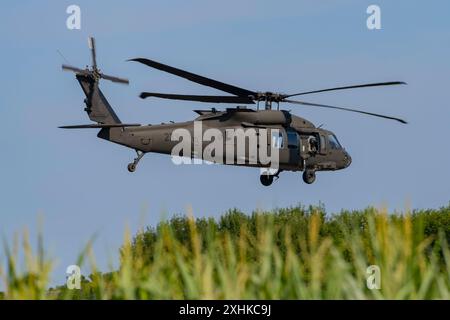 UH-60M Black Hawk auf der CIAV Air Show 2024 in Varazdin, Kroatien Stockfoto