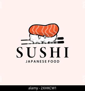 Sushi-Logo einfaches Design Sushi japanisches Essen Icon Vorlage Produkt japanische Küche Stock Vektor