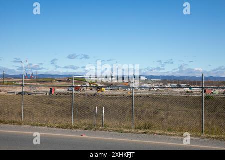 Der Western Sydney International Airport ( Nancy-Bird Walton) wird in Bringelly gebaut, Terminalgebäude im Bau, Western Sydney, Austral Stockfoto