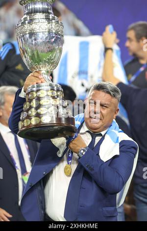 Miami, Usa. Juli 2024. Von Argentinien während des Spiels gegen Kolumbien im CONMEBOL Copa América 2024 Finale im Hard Rock Stadium in Miami, USA, am 14. Juli 2024 Credit: Brazil Photo Press/Alamy Live News Stockfoto