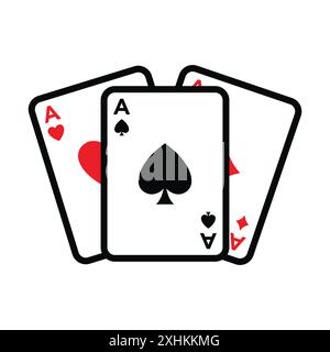 Poker Card Symbol Vektor Design Vorlage in weißem Hintergrund Stock Vektor