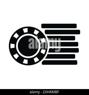 Poker Chip Symbol Vektor Design Vorlage in weißem Hintergrund Stock Vektor