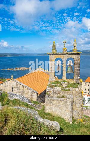 Spanien, Galicien, Muxia, letzte Etappe des Camino de Fisterra und Muxia, die Santiago de Compostela mit Kap Finisterre und Muxia, Santa Maria Chu verbindet Stockfoto