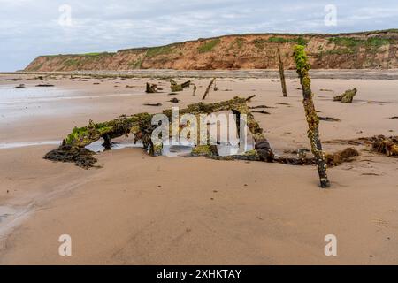 Das Schiffswrack von ST Pasages zwischen Ballasalla und Sartfield, Michael, Isle of man Stockfoto