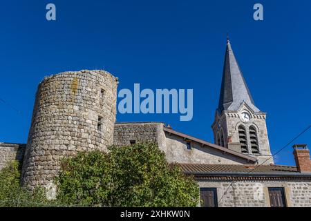 Frankreich, Loire und Estivareilles waren Schauplatz schwerer Kämpfe während der Befreiung von Forez im August 1944 Stockfoto