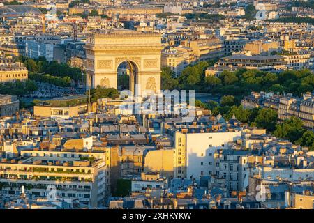 Frankreich, Paris, Gesamtansicht mit dem Arc de Triomphe Stockfoto