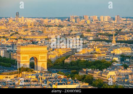 Frankreich, Paris, Gesamtansicht mit dem Arc de Triomphe Stockfoto