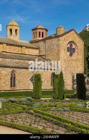 Frankreich, Aude, Cathare Country, Narbonne, Narbonnaise regionaler Naturpark im Mittelmeer, Fontfroide Abbey Stockfoto