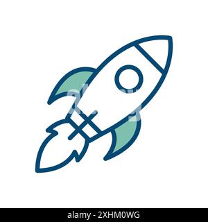 Raketensymbol Vektor-Designvorlage in weißem Hintergrund Stock Vektor