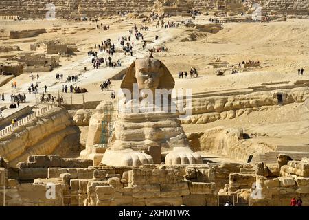 Ägypten, Kairo, Gizeh, von der UNESCO als Weltkulturerbe gelistet, die Sphinx Stockfoto