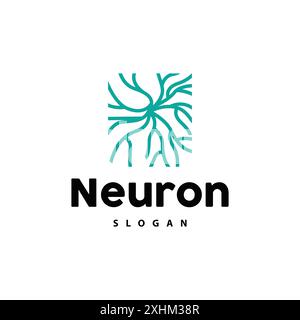 Neuron Logo, Neuron Nerve oder Seetang Vektor abstraktes Molekül Design, Vorlage Illustration Stock Vektor