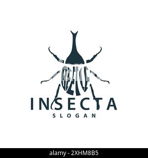 Käfer Logo Design einfache Silhouette Insekten Tier Illustration Vorlage Vektor Stock Vektor