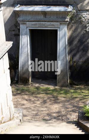 Detail des Circle of Libanon auf der Westseite des Highgate Cemetery, London, Großbritannien Stockfoto