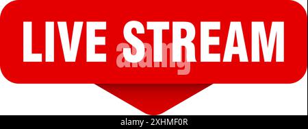 Livestream-Aufkleber. Livestream-Zeichen auf transparentem Hintergrund. Rechteckige Taste Stock Vektor