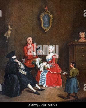 CA' Rezzonico - La visita in Bauta - Pietro Longhi Stockfoto