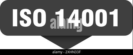 Aufkleber nach iso 14001. iso 14001-Zeichen auf transparentem Hintergrund. Rechteckige Taste Stock Vektor
