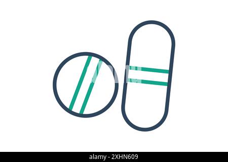 Vitaminsymbol. Symbol für Nährwert, Immununterstützung. Liniensymbolstil. Vektorillustration für Nährstoffelemente Stock Vektor