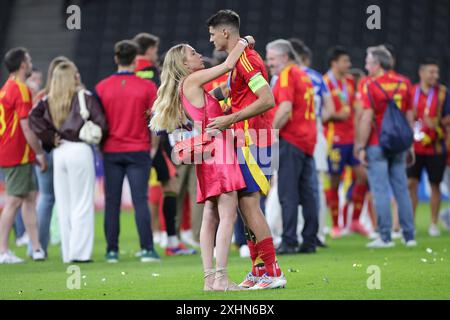 Berlin, Deutschland. Juli 2024. Deutschland, 14.07.2024 Fußball, Fußball: UEFA EURO 2024, EM, Europameisterschaft 2024, Finale M51, Spiel 51, Spanien - England 2:1 (LR) Alice Campello-Morata Ehefrau von Alvaro Morata von Spanien Credit: dpa/Alamy Live News Stockfoto