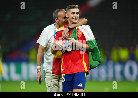 Berlin, Deutschland. Juli 2024. Fermin Lopez, Spanien, spielte im Finale der UEFA Euro 2024 im Olympiastadion am 14. Juli 2024 in Berlin. (Foto: Bagu Blanco/SIPA USA) Credit: SIPA USA/Alamy Live News Stockfoto