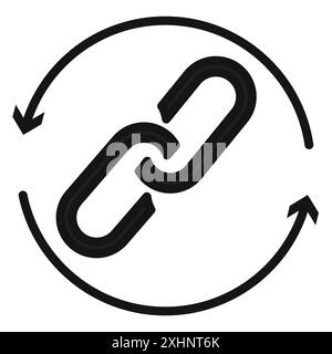 Backlink-Symbol Schwarzer Linie Kunstvektor in schwarz-weiß-Umrissset Sammlungsschild Stock Vektor