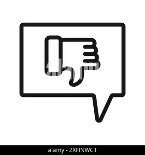 Kritiksymbol Schwarzer Linie Kunstvektor in schwarz-weiß Umrisse Set Sammlungsschild Stock Vektor