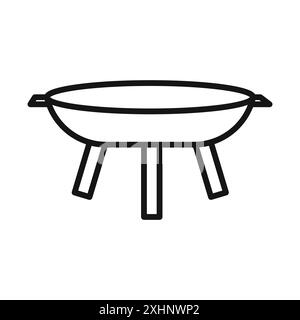 Brazier Icon Black Line Art Vektor in schwarz-weiß Umrisse Set Collection Schild Stock Vektor