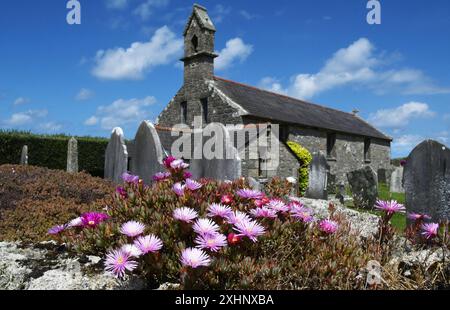 St. Martins anglikanische Kirche auf der Insel St. Martins auf den Scilly-Inseln vor der Küste Cornwalls. 1683 aus Granit gebaut wurde Stockfoto