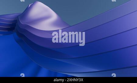 3D-Rendering von Stoffschichten in abstraktem Muster Stockfoto
