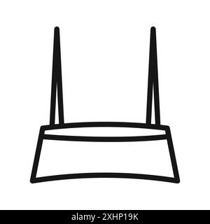 Symbol des internet-Routers Schwarze Linie Kunstvektor in Schwarzweiß-Umrandung Set Collection-Schild Stock Vektor