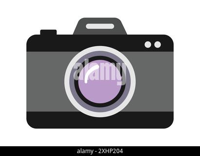 Fotokamera-Symbol. Fotokamera in flacher Ausführung. Kamerasymbol Vektor-Illustration. Fotokamera mit abgerundeter quadratischer Form. Stock Vektor