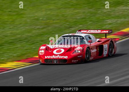 Franchorchamps, Belgien, 29. Juni 2024, #14 Evgeny Kireev - Maserati MC12 GT1/2005 während des CrowdStrike Spa 2024 24 Stunden, hundertjährige Ausgabe, Endur Stockfoto