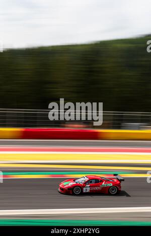 Franchorchamps, Belgien, 29. Juni 2024, #3 Jason Stuart Wright (IT) - Ferrari 458 Italia GT3/2012 während des CrowdStrike Spa 2024 24 Stunden, hundertjähriges Jubiläum Stockfoto