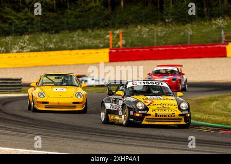 Franchorchamps, Belgien, 27. Juni 2024, #55 André Bezuidenhout (ZA) - Porsche 993 GT2/1995 während des CrowdStrike Spa 2024 24 Stunden, hundertjährige Editio Stockfoto