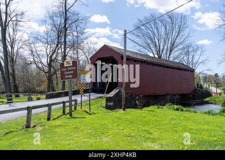 Loys Station Covered Bridge in Frederick County Maryland Stockfoto