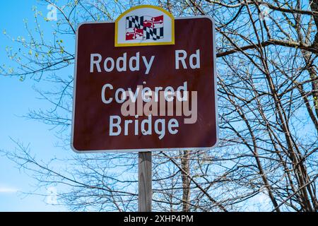 Roddy Road Covered Bridge Frederick County Maryland Stockfoto