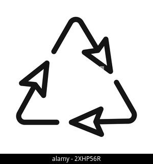Recycle icon Black Line Art Vektor in schwarz-weiß Umrisse Set Collection Schild Stock Vektor