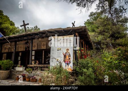 Kirche Agios Dimitrios Loumbardiaris, eine der ältesten griechisch-orthodoxen Kirchen, am Fuße des Philopappos Hil, Athen, Griechenland Stockfoto