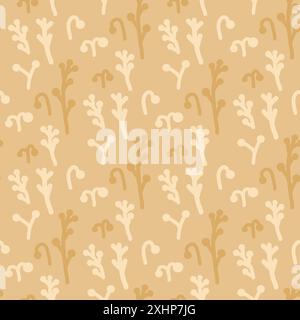 Nahtloses Zweigmuster. Zweig mit Beeren wiederholen Hintergrund. Vektor handgezeichnet flache Illustration. Stock Vektor